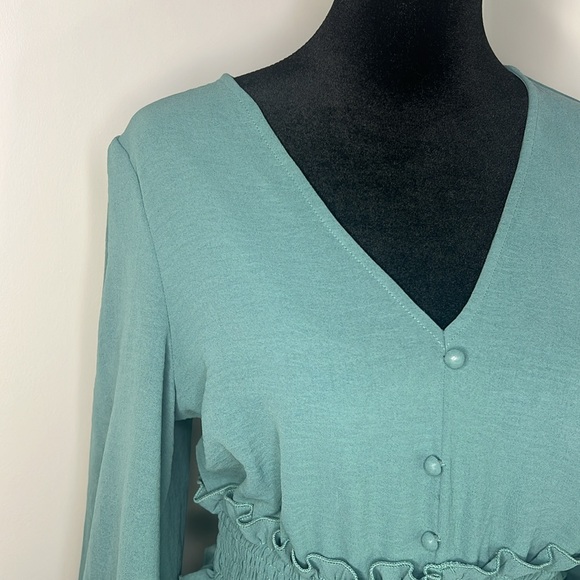 Boho Amegoya Tiered Dress v-neck long sleeve Size S - Picture 9 of 14